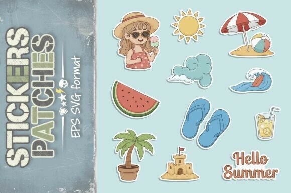 Cute Summer Vacation Stickers Embroidery Review