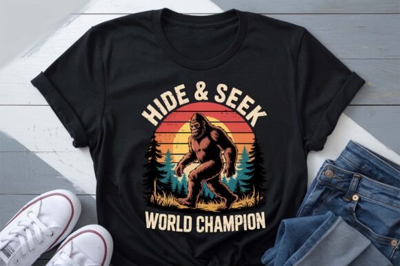 Funny Bigfoot Hide Seek Champion PNG