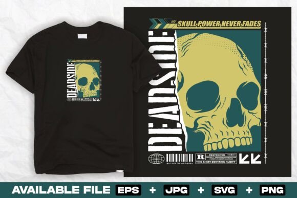 Grunge Skull Graphic Illustration Design Review