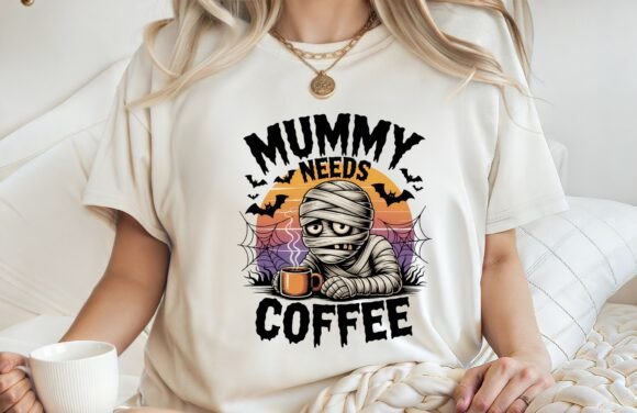 Mummy Needs Coffee Halloween Shirt PNG Review